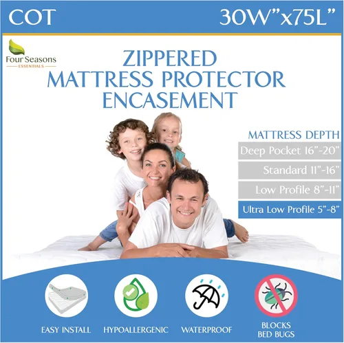 Vista 20 de Protector de colchón para sofá cama tamaño individual, 39 pulgadas de ancho x 72 pulgadas de largo x 5 pulgadas de profundidad, funda impermeable
