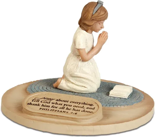 Vista 7 de Lighthouse Christian Products Escultura de piedra fundida de 6 x 4,5 pulgadas y esposo rezando