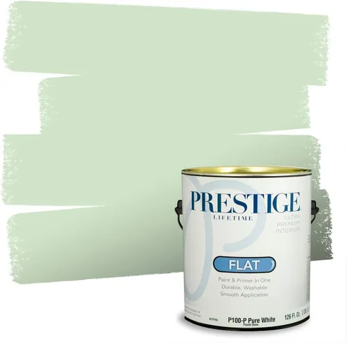 Vista 104 de PRESTIGE Pintura exterior e imprimación en uno, aloe, plano, 1 galón