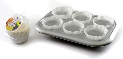Vista 2 de Norpro Tazas gigantes para magdalenas, color blanco, paquete de 48