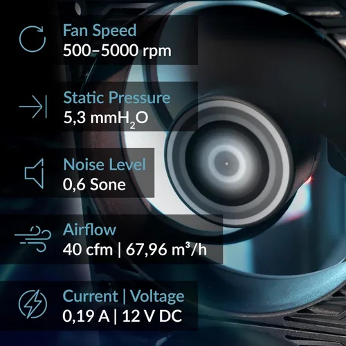 Vista 2 de ARCTIC P8 Max - Ventilador de PC, ventilador de carcasa de alto rendimiento de 3.150 in, ventilador de servidor, controlado por PWM de 500 a 5000