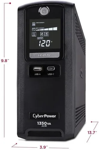 Vista 5 de CyberPower CST135UC 1350VA Simulado Sinewave LCD Batería Backup Sistema UPS