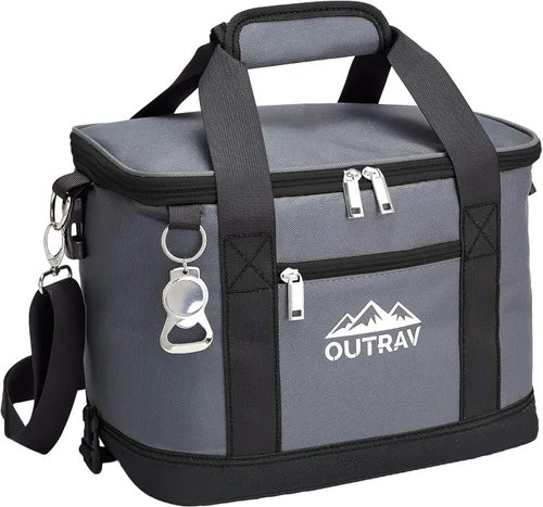 Bolsa térmica plegable aislada – Bolsa térmica de almuerzo de 6 litros con abridor de botellas, capacidad para 16 latas, perfecta para camping,