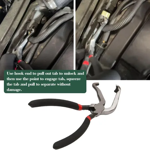 Vista 5 de Alicates de desconexión eléctrica, alicates para conectores eléctricos para autos con curva de 60 grados, herramientas para línea de combustible