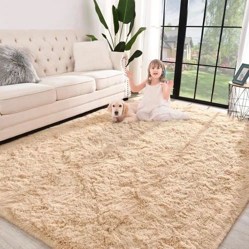 Vista 10 de Jelymark - Alfombra de interior peluda, mullida y supersuave para dormitorio, de 2 x 6 pies, para sala de estar, decoración del hogar, dormitorio