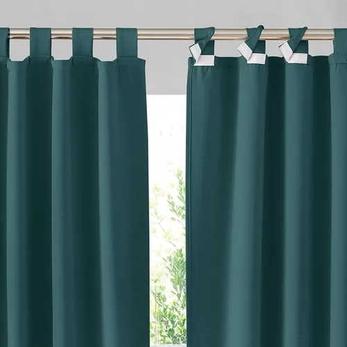 Vista 21 de RYB HOME Cortinas para exteriores para patio – 2 paneles cortinas para exteriores desmontables con parte superior adhesiva, impermeables, opacas