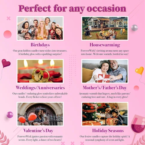 Vista 8 de Vela de princesa con diamante en el interior, velas Foreverwick, velas de soja perfumadas, regalos para mujeres, vela de aniversario, velas