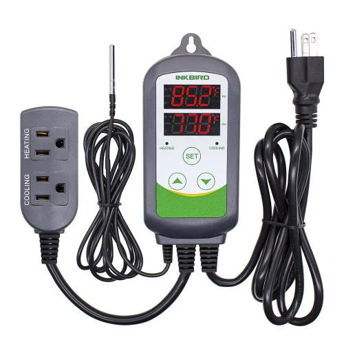 Controlador de temperatura digital de salida del termostato Inkbird ITC-308, 2-etapas, 1100 W con sensor para reptiles, cerveza, barriles de