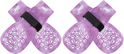 Vista 12 de EXPAWLORER - Calcetines antideslizantes para perros, evitan que se laman las patas, para pavimento caliente y pisos de madera, botines para perros