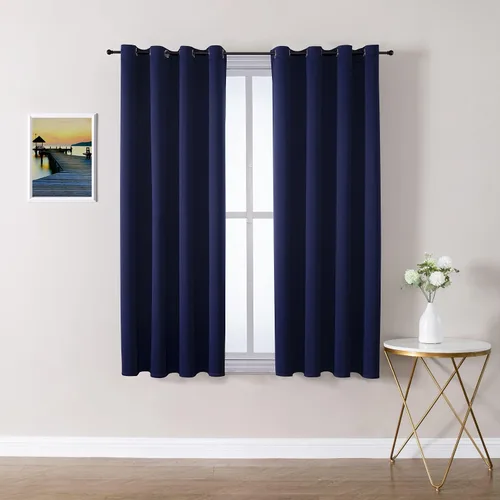 Vista 189 de ChrisDowa - Cortinas cortas para ventana de 40 pulgadas para dormitorio - Cortinas cortas con ojales y aislamiento térmico para oscurecer