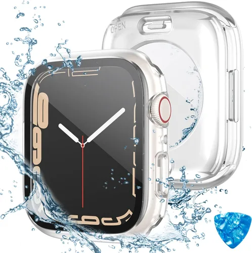 Vista 18 de Tensea - Funda protectora de pantalla impermeable para Apple Watch (2 en 1) para Apple Watch Serie SE 6, 5, 4, accesorios de 40 mm, iWatch protector