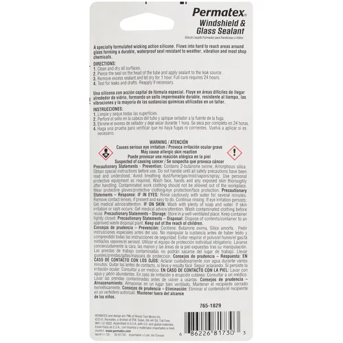 Vista 2 de Permatex 81730 silicona fluida sellador para vidrio de parabrisa, 1.5 oz, Multicolor