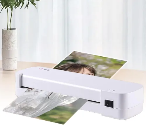 Máquina laminadora,9 en A4 pequeña oficina pequeña máquina de laminación y sellado en caliente,10.630 in/min Máquina de laminación de fotos para el