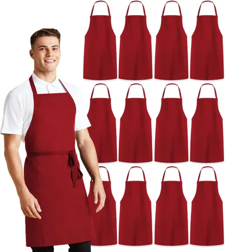 Vista 14 de Avalon Kitchen Aprons for Men - 100% Polyester Chef Apron Women with Extra Long Ties - Cooking Aprons for Women & Mens Apron