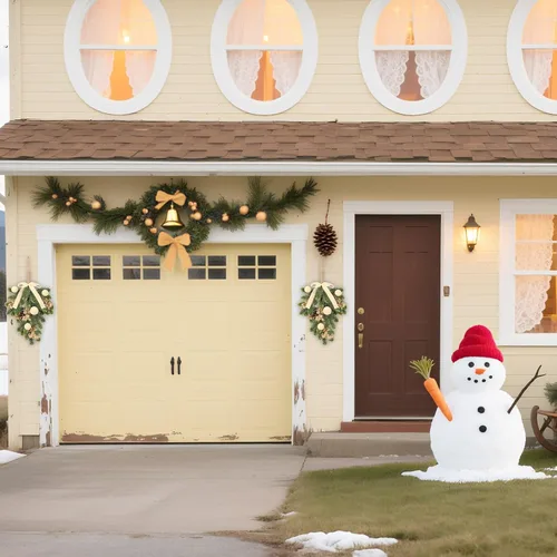 Vista 6 de Super Holiday - Decoraciones de Navidad, 2 piezas de coronas de puerta delantera de plantas verdes artificiales colgantes con lazo