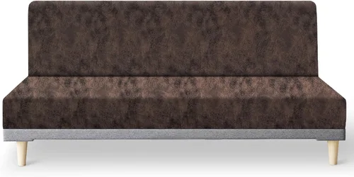 Vista 12 de molasofa - Funda elástica para futón de aspecto de cuero, cubierta para sofá sin brazos, protector de muebles con parte inferior elástica, funda
