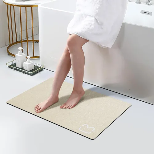 RUERYA Tierra de Diatomeas Alfombras de Baño 23.6 x 15.7 pulgadas, Secado Rápido Súper Absorbente Base de Goma Antideslizante Alfombra de Baño