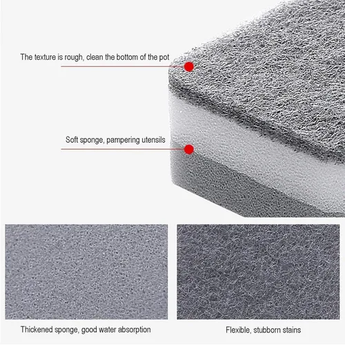 Vista 6 de Esponjas exfoliantes, esponja de doble cara para lavar platos para cocina, esponja multiusos de limpieza profunda, 5