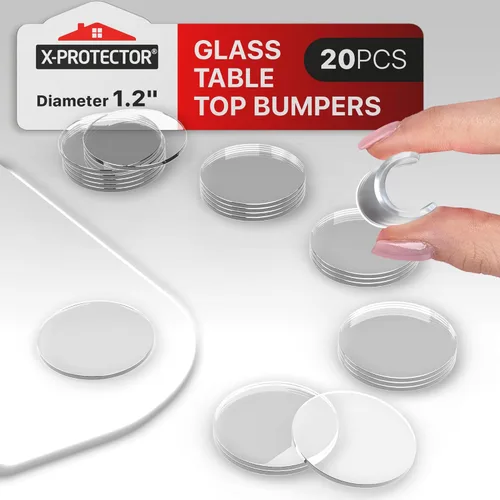 X-Protector Topes para Superficie de Mesa de Vidrio - 20 PIEZAS 1.2" - Almohadillas Antideslizantes para Superficie de Mesa de Vidrio No Adhesivas -