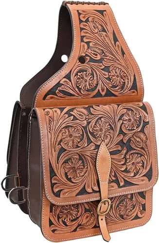Vista 11 de HILASON Western Horse - Bolsa de sillín de cuero resistente y tradicional Bolsa de sillín Bolsa de sillín de caballo Bolsa de sillín