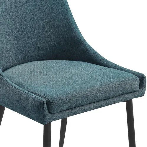 Vista 22 de Modway Viscount - Juego de 2 sillas de comedor tapizadas de tela, color blanco y negro