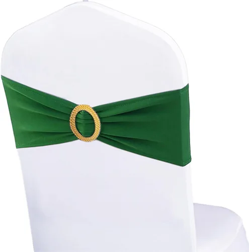 Vista 15 de Bandas elásticas de elastano para silla, color azul real, paquete de 50 unidades para bodas, bandas elásticas para sillas con hebilla deslizante