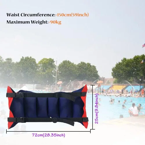 Vista 2 de Swim Belt Inflatable Swimming Float Belt Back Float Safety Swim Trainer Adjustable Pool Waist Flotation Aid Portable for Kids Adults
