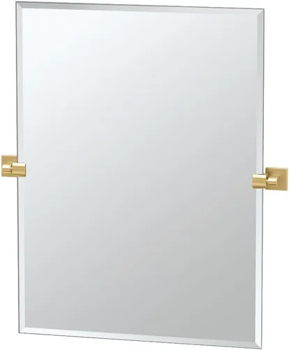 Vista 16 de Gatco 5679SM - Espejo rectangular sin marco, 24 pulgadas, latón cepillado negro mate combinado