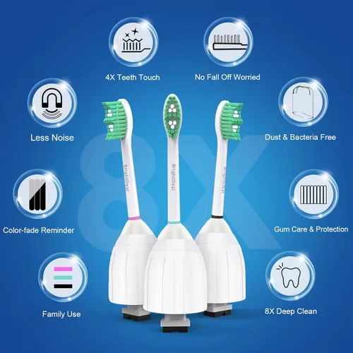 Vista 3 de BrightDeal Cabezales de cepillo de dientes para Philips Sonicare Essence Elite Advance Xtreme CleanCare E-Series E-Series HX7022/66 HX7023 HX7001