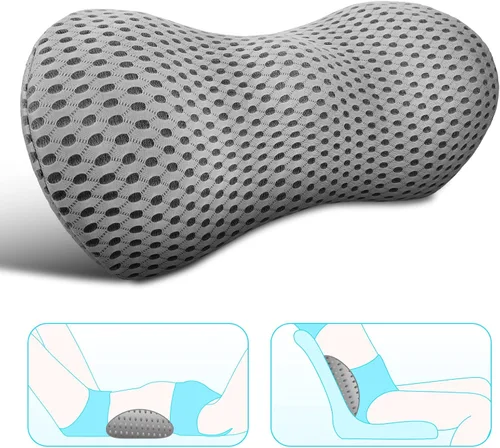 Vista 8 de Almohada de apoyo lumbar Panduo para silla de oficina, almohada lumbar de espuma viscoelástica para alivio del dolor de espalda baja (Negro)