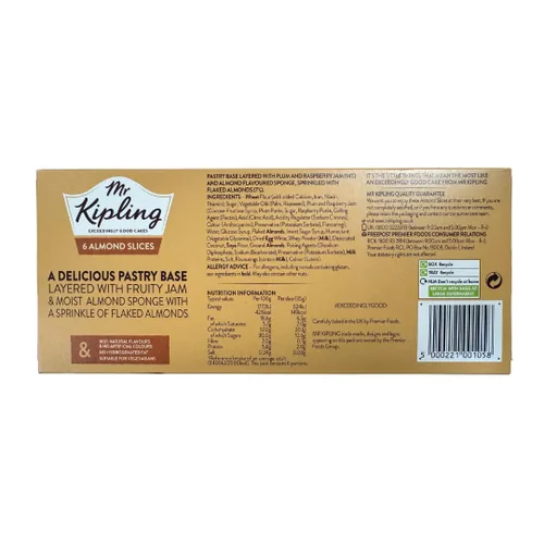 Vista 2 de Mr Kipling Caja de rebanadas de almendra de 6 x 6 paquetes