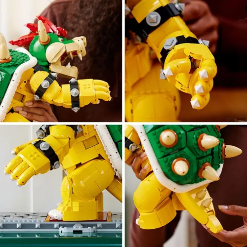 Vista 4 de LEGO Super Mario The Mighty Bowser 71411, kit de construcción de modelo 3D, figura coleccionable de personaje con plataforma de batalla, idea