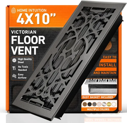 Vista 32 de Cubiertas de ventilación de piso 2X10 con registro de piso y trampa de malla, para calor y aire, ventilación de piso metálica transitable