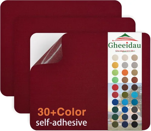 Vista 14 de Gheeidau Parche de reparación de lienzo de 9 x 11 pulgadas, 3 piezas, impermeable, parche de reparación de tela autoadhesiva para tiendas de Verde