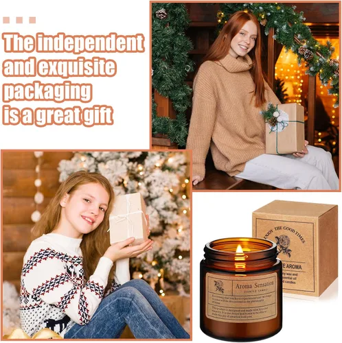 Vista 7 de MTLEE 24 velas perfumadas para el hogar, tarro de aromaterapia, regalo para mujeres, 8 tarros de aromaterapia de larga duración, vela de cera