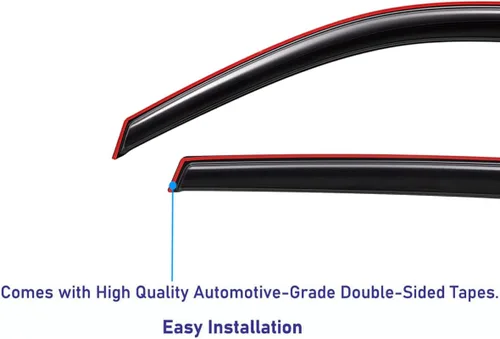 Vista 5 de Lightronic Visera de Ventana de Ventilación Automática Extra Duradera con Clip en Canal, Compatible con Chevrolet Traverse 2009-2017, Protector