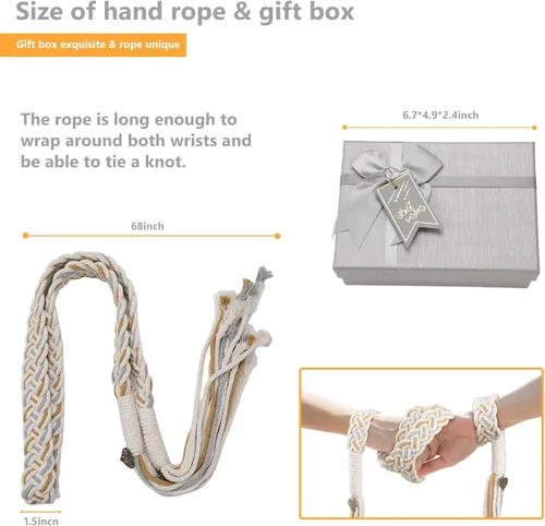 Vista 4 de Cordón de boda para boda en algodón natural Lazos para Boda Cordón de boda Patrón celta tradicional