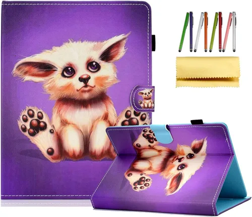 Vista 15 de Funda universal para tablet de 7 pulgadas, piel sintética [ranuras para tarjetas], cubierta magnética, para Samsung Galaxy Tab E/Tab A 7.0, Fire 7