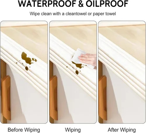 Vista 5 de Protectores de bordes y esquinas de bebé, protector de muebles de espuma suave, tira para parachoques de mesa, 3.15 pulgadas x 6.56 pies, marrón