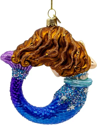 Vista 3 de Kurt Adler Bellissimo - Adorno de sirena de cristal de 4.5 pulgadas.