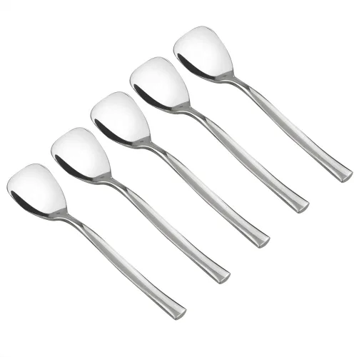 Idomy Juego de 12 cucharas de helado de postre de acero inoxidable, 5.51 pulgadas