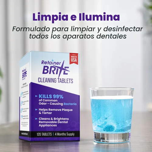 Vista 5 de Retainer Brite - Tabletas limpiadoras de retenedores para Invisalign, limpiador bucal, limpieza nocturna y más. Tabletas de limpieza