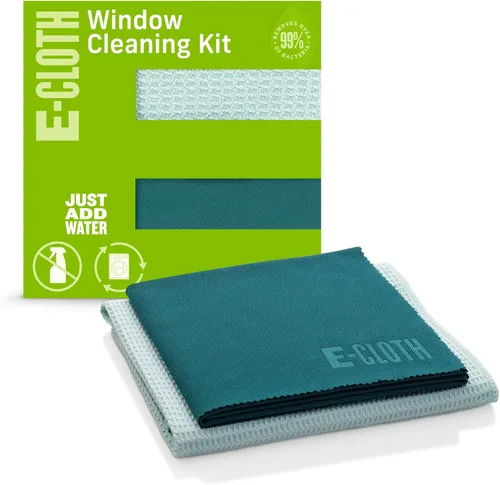Vista 2 de E-Cloth Paquete de 3 paños de limpieza de ventanas, kit de limpieza de vidrio y espejo sin rayas con solo agua, paño de limpieza de vidrio, kit