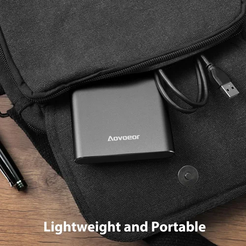 Vista 5 de Disco duro externo portátil ultradelgado de 500 GB de 2.5 pulgadas, USB 3.0, almacenamiento de disco duro ultrarrápido para PC, Mac, computadora
