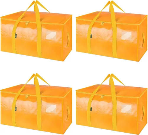 Vista 40 de BALEINE 2 unidades de bolsas de mudanza extragrandes con asas reforzadas, bolsas de almacenamiento resistentes para suministros de mudanza, camping