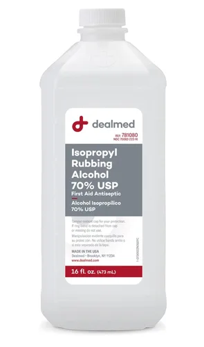 Dealmed Alcohol isopropílico 70% USP, antiséptico de primeros auxilios, 16 onzas líquidas, (paquete de 1)