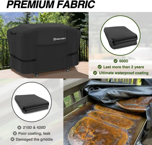 Vista 5 de Porch Shield Cubierta de parrilla de gas 600D de 28 pulgadas impermeable y resistente a la decoloración, se adapta a la estación de cocción