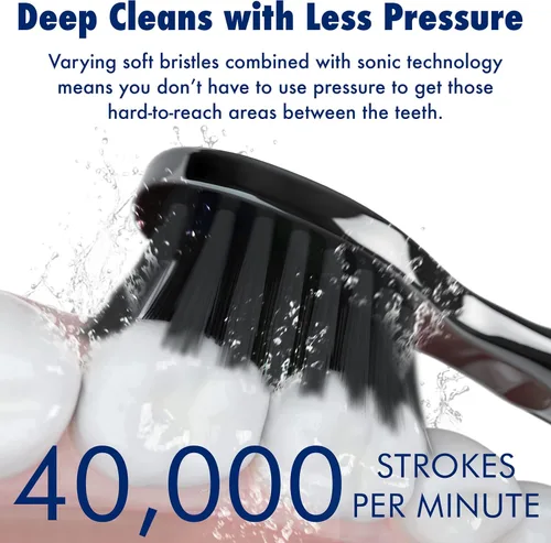 Vista 8 de Sonic-FX Solo - Cepillo de dientes eléctrico, 3 modos de cepillado, con temporizador automático inteligente, incluye 2 cabezales de cepillo