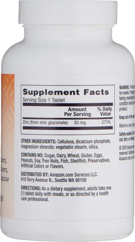 Vista 2 de Marca Yaxa – Solimo Zinc 30 mg, sin sabor, 300 tabletas, suministro para diez meses