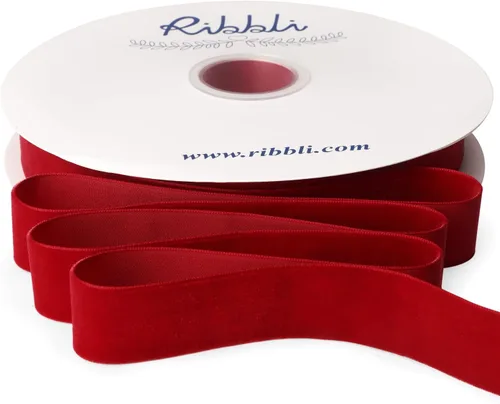 Vista 22 de Ribbli - Cinta de terciopelo marrón de 1 pulgada, carrete continuo de 25 yardas - Cinta navideña marrón para envoltorios de regalo, manualidades